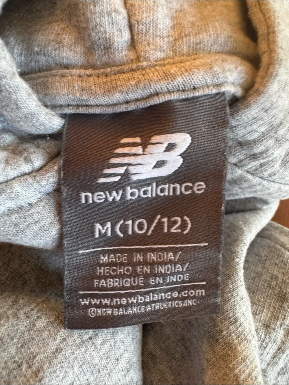 New Balance Light Gray Hoodie with White Logo